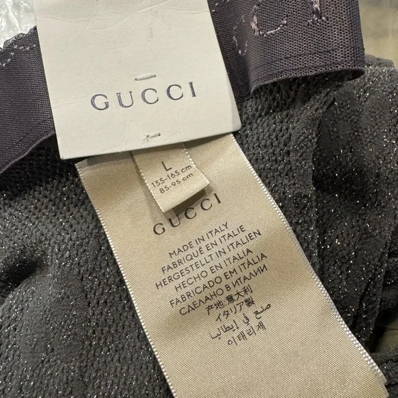 Gucci tights. Dark gray, glitter. Large NWT. - Picture 2 of 4